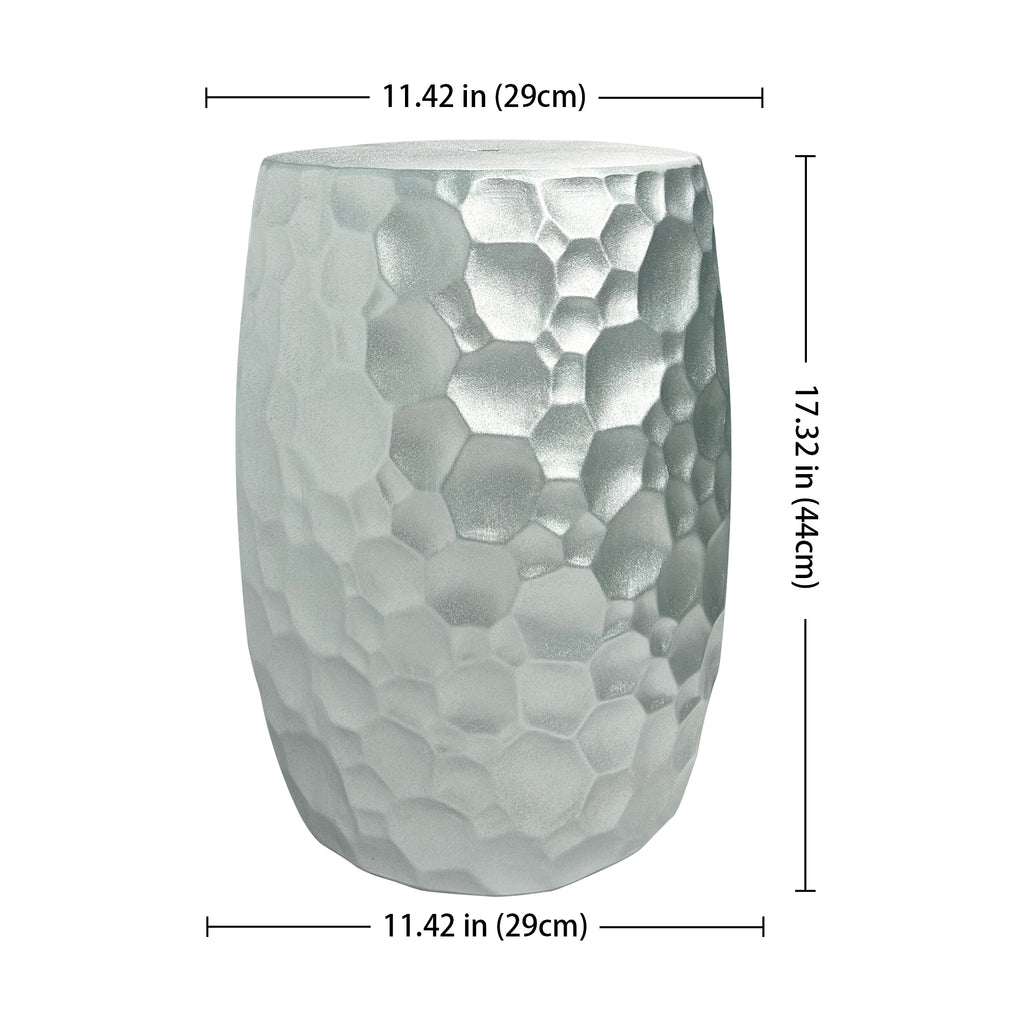 Stylish Home Accent Honeycomb-Pattern Ceramic Stool