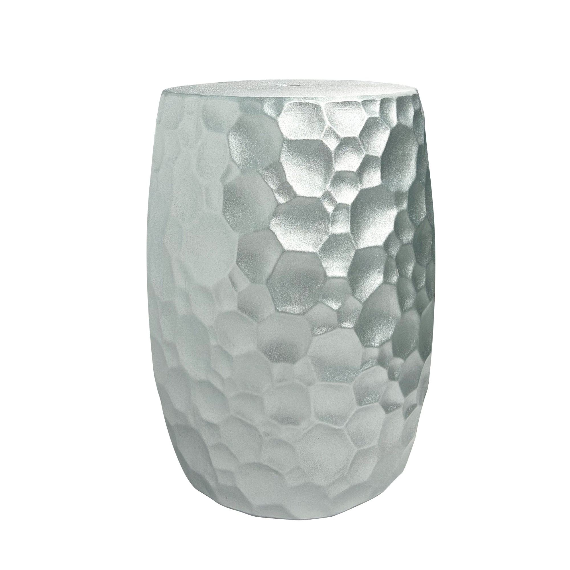 Stylish Home Accent Honeycomb-Pattern Ceramic Stool