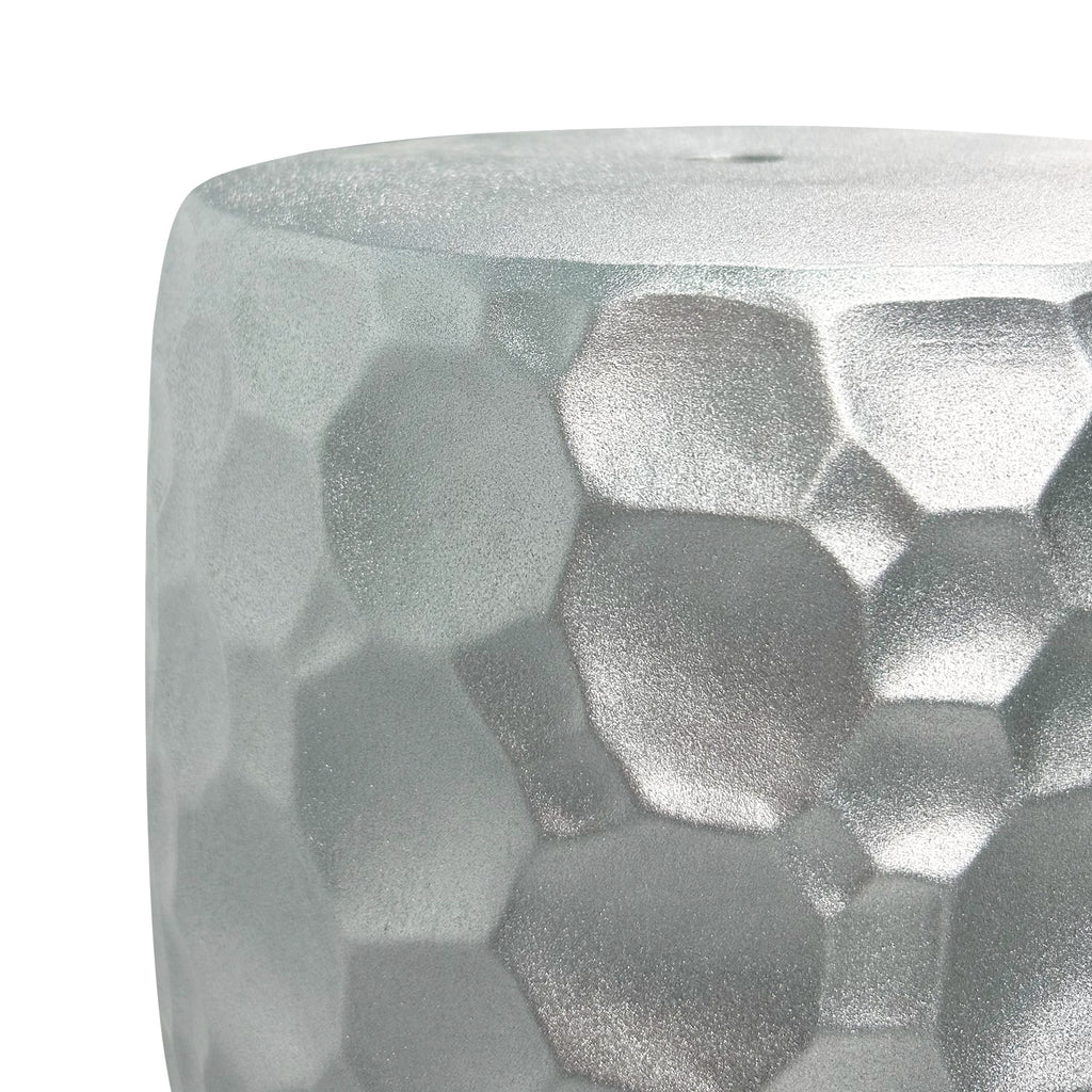 Stylish Home Accent Honeycomb-Pattern Ceramic Stool