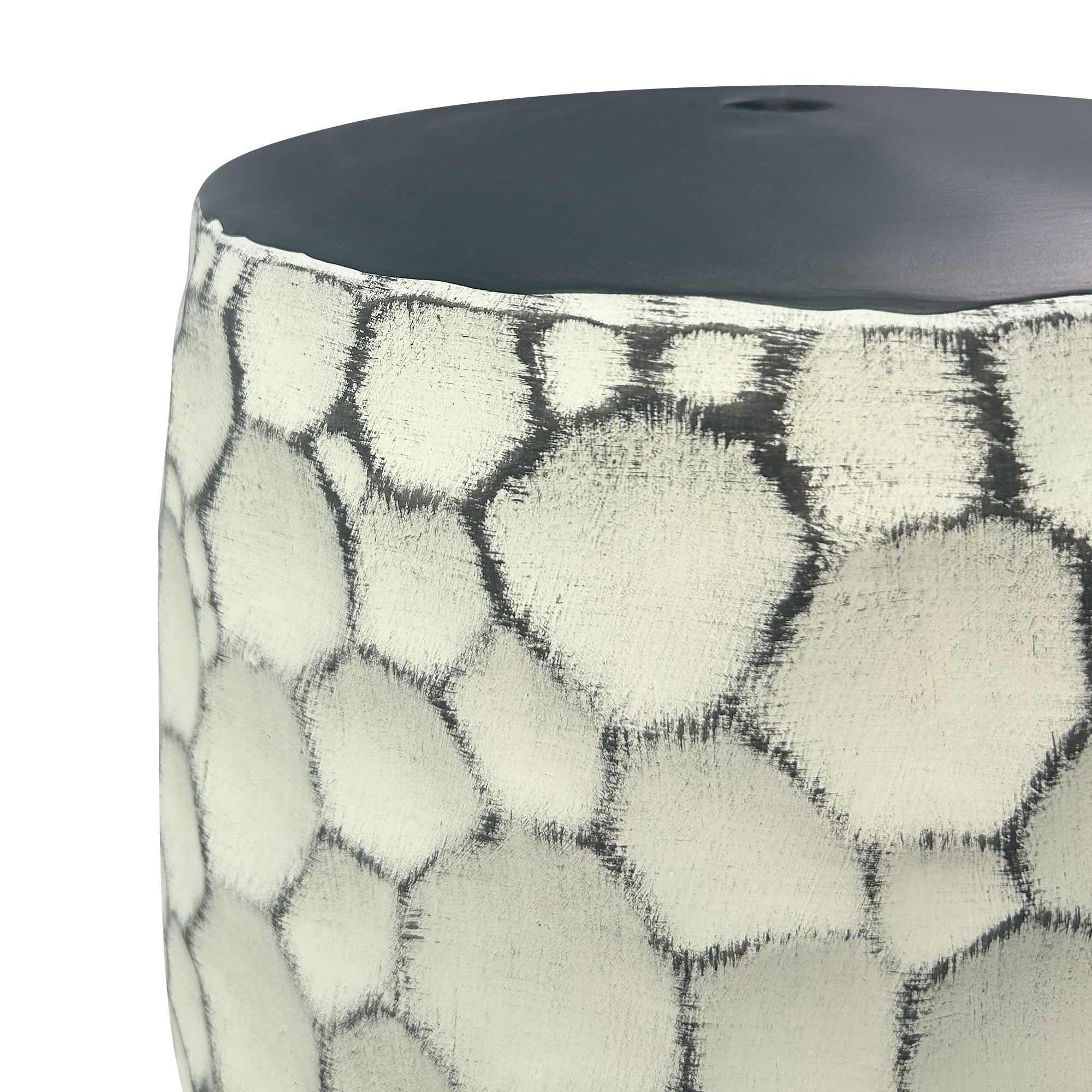 Stylish Home Accent Honeycomb-Pattern Ceramic Stool