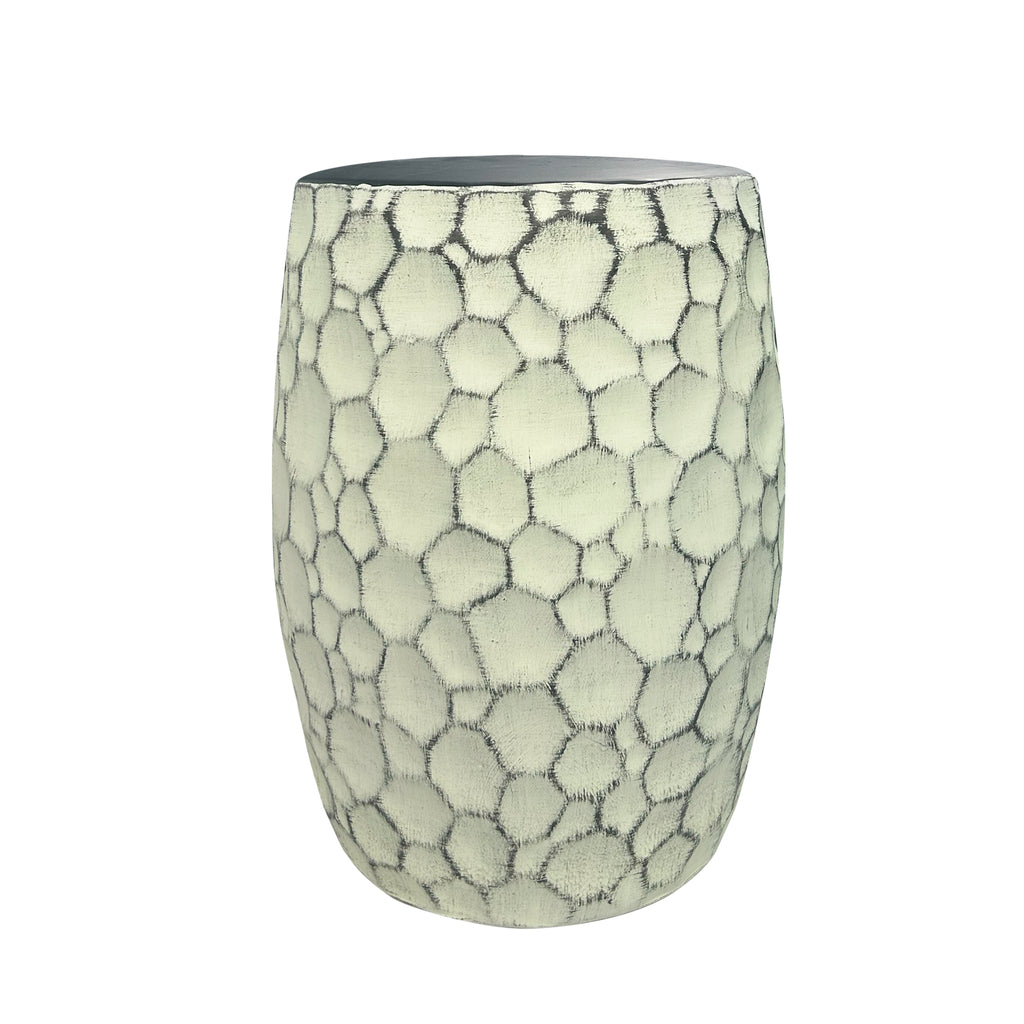 Stylish Home Accent Honeycomb-Pattern Ceramic Stool