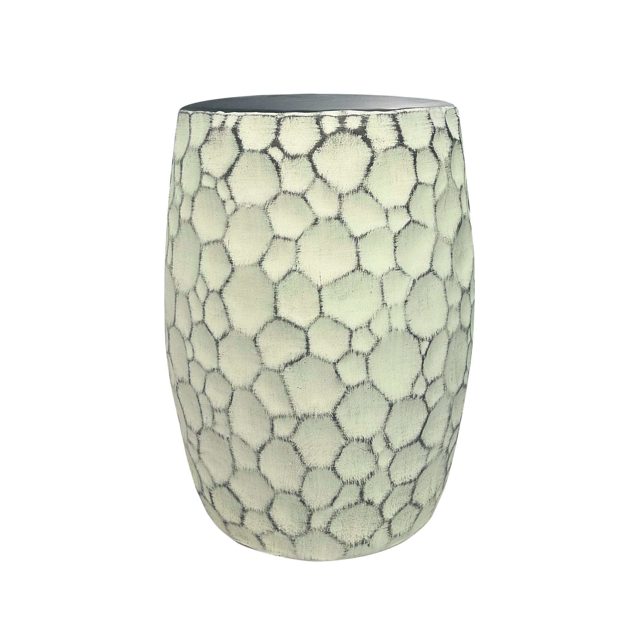 Stylish Home Accent Honeycomb-Pattern Ceramic Stool