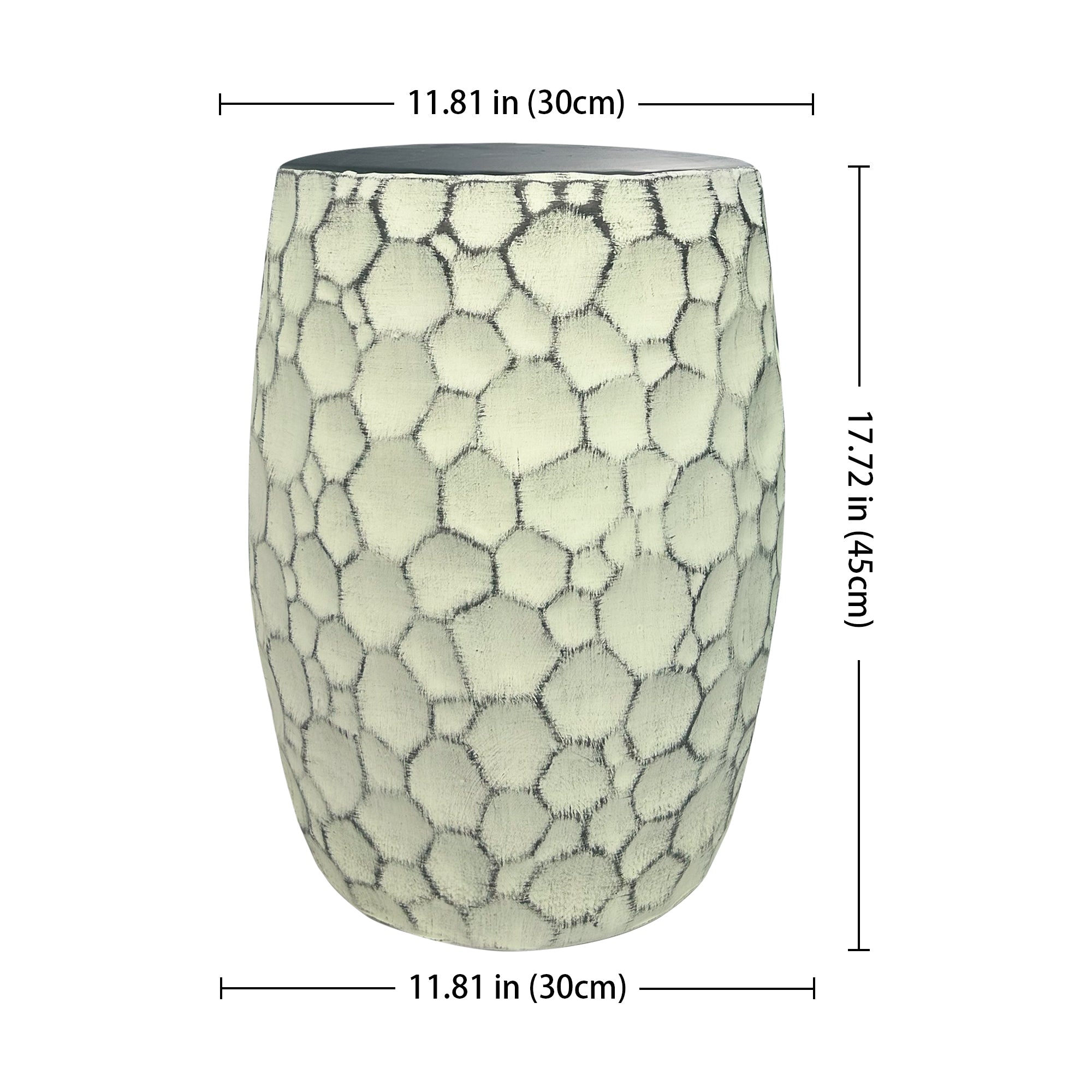 Stylish Home Accent Honeycomb-Pattern Ceramic Stool