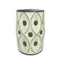 Retro Geometric-Perforated Ceramic Stool for Home Decor