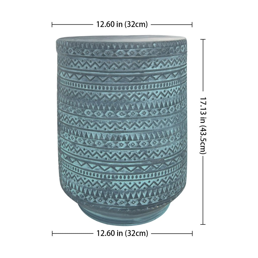 Ceramic Stool Featuring Intricate Ethnic-Style Designs