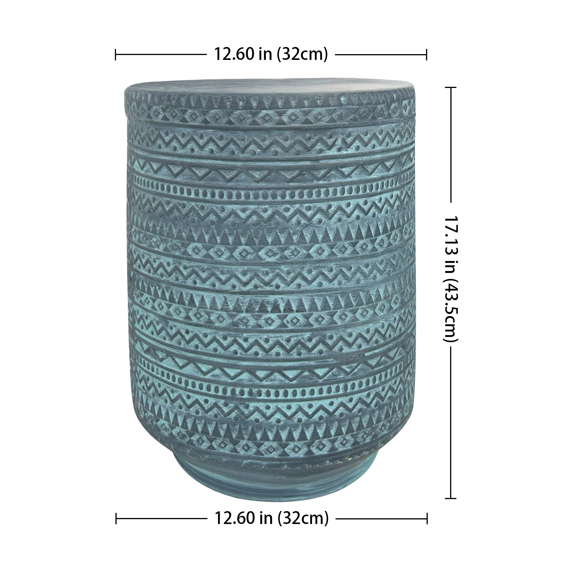 Ceramic Stool Featuring Intricate Ethnic-Style Designs