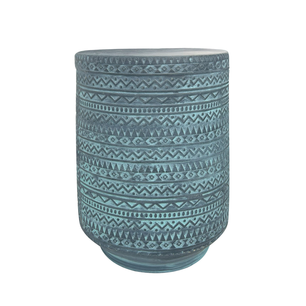 Ceramic Stool Featuring Intricate Ethnic-Style Designs
