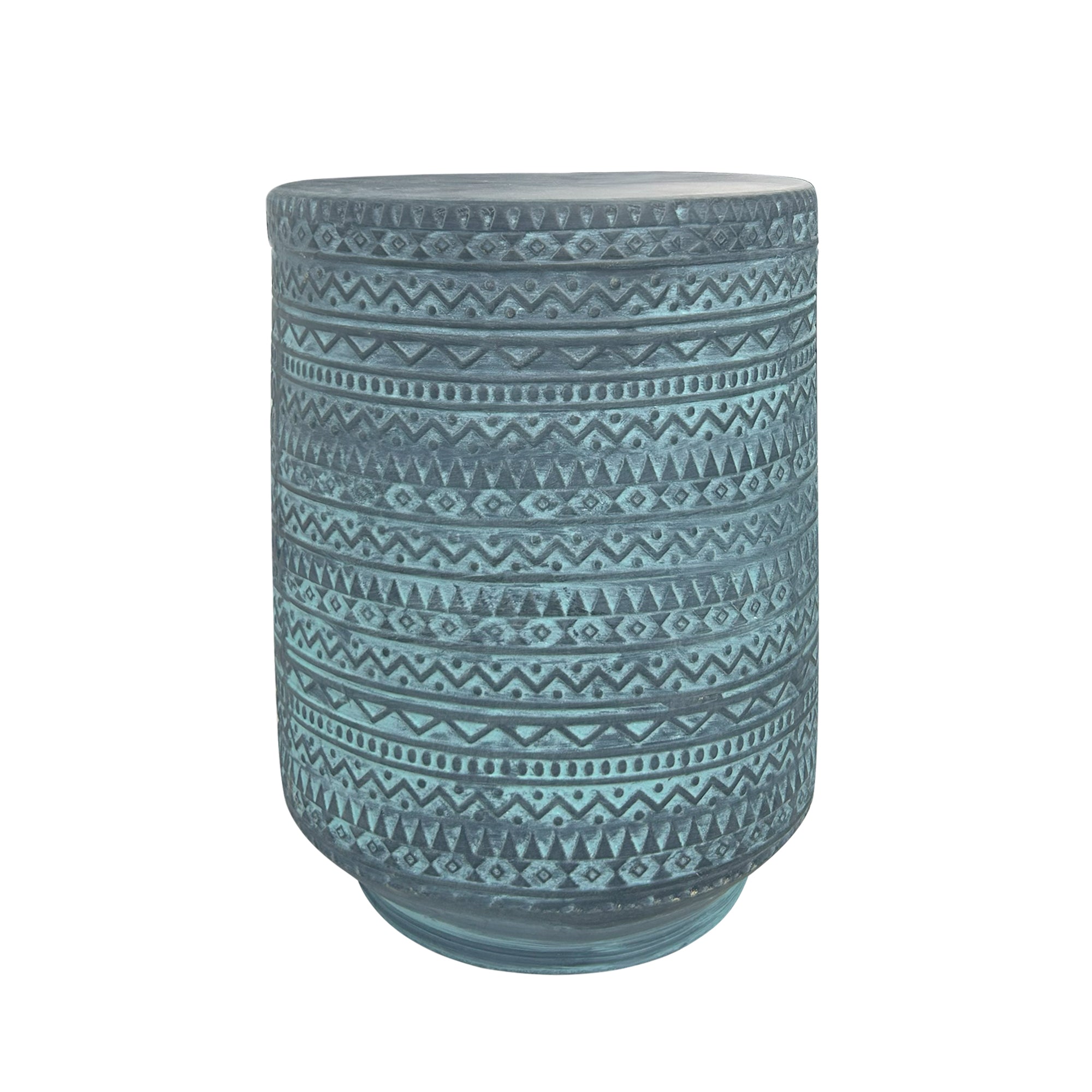 Ceramic Stool Featuring Intricate Ethnic-Style Designs