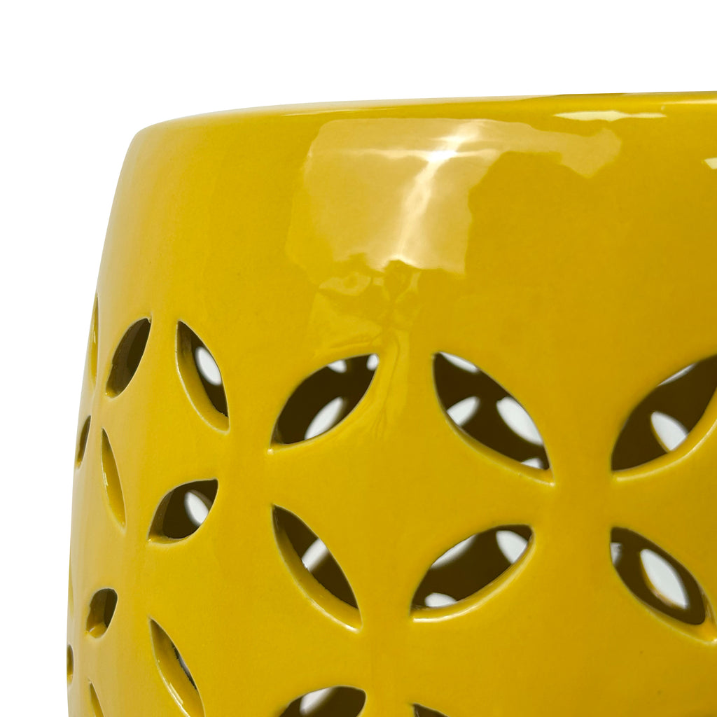 Hollow out tone Ceramic Drum Stool