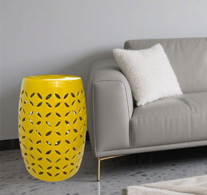 Hollow out tone Ceramic Drum Stool