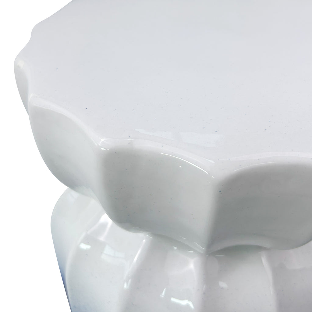 Gradient Blue - White Ceramic Drum Stool