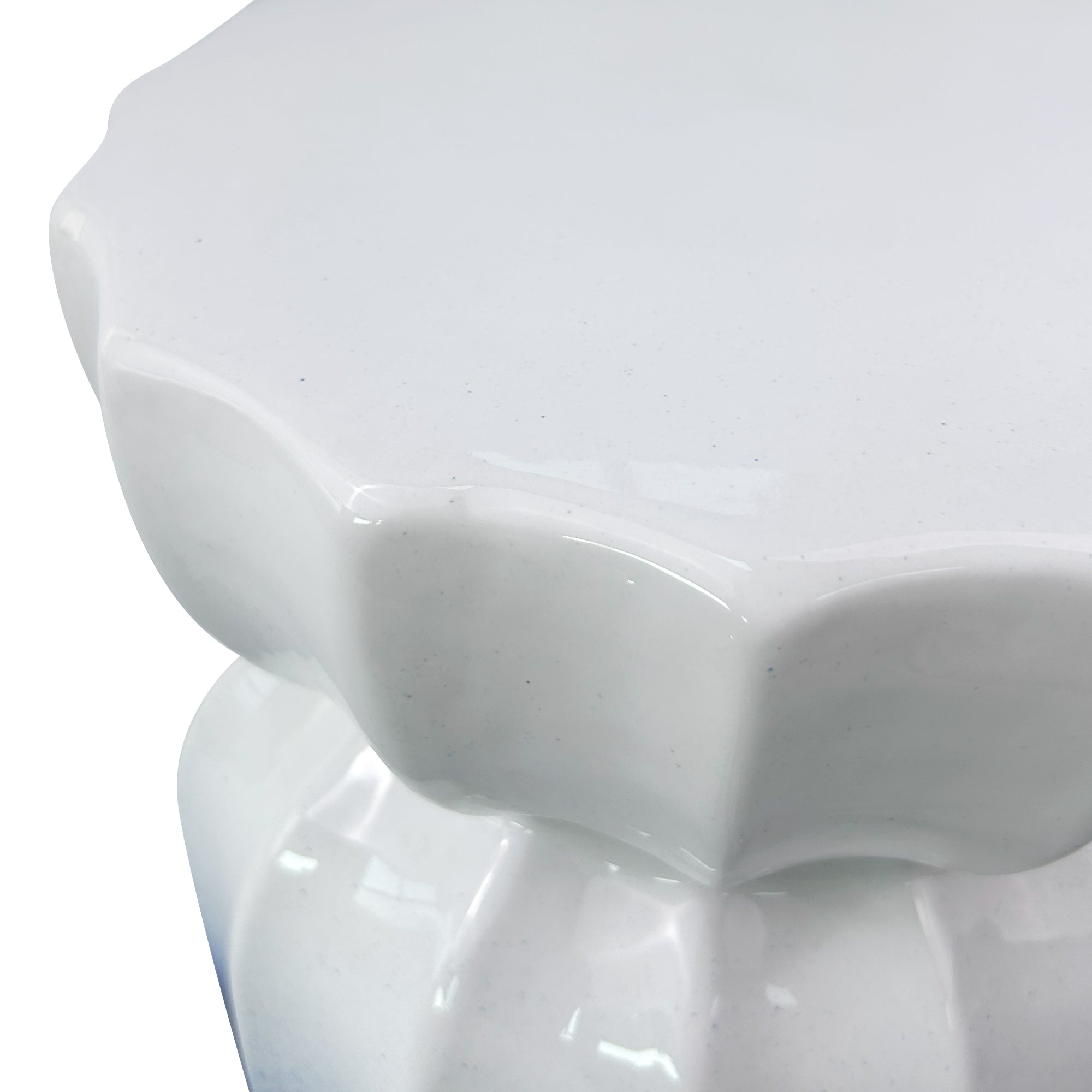 Gradient Blue - White Ceramic Drum Stool