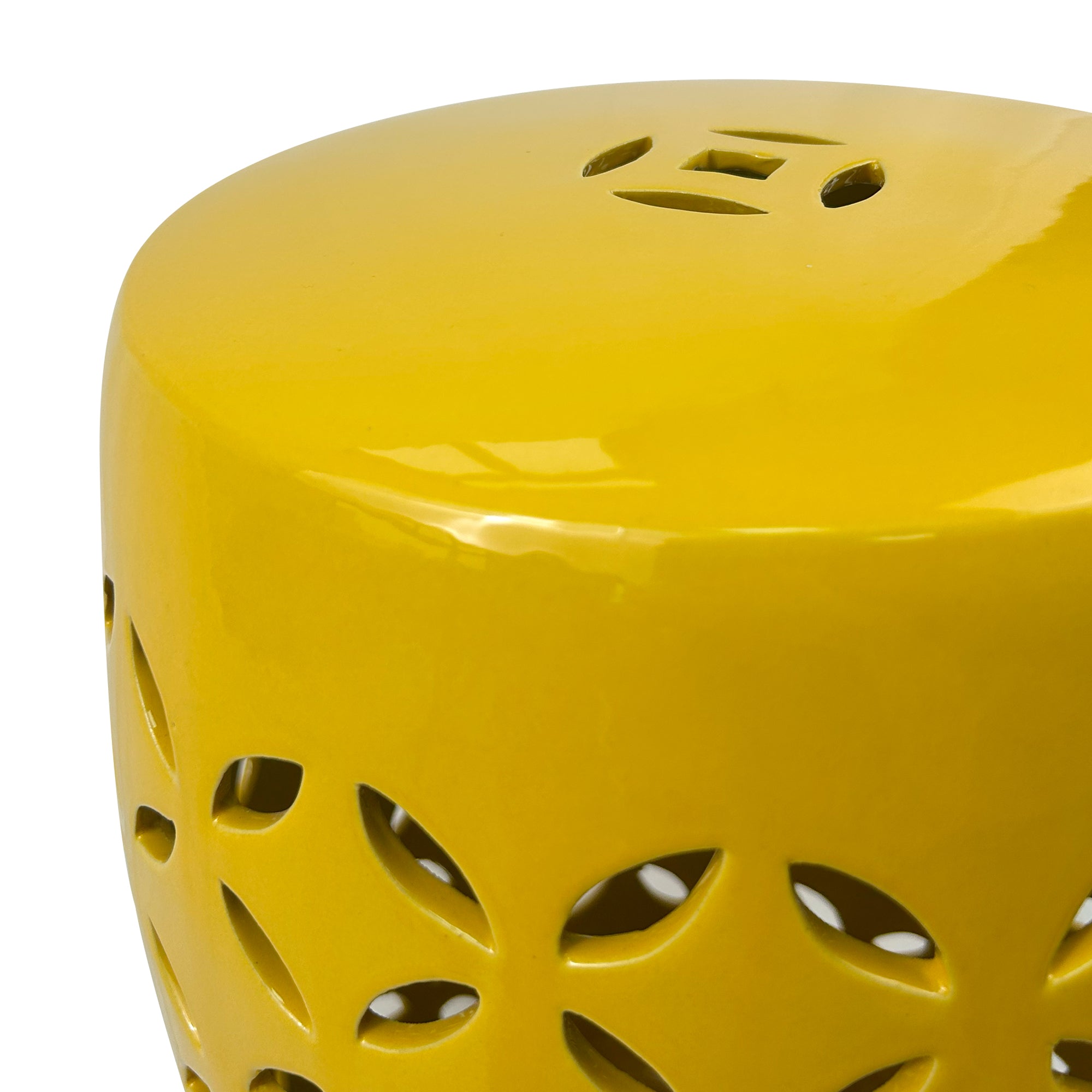 Hollow out tone Ceramic Drum Stool