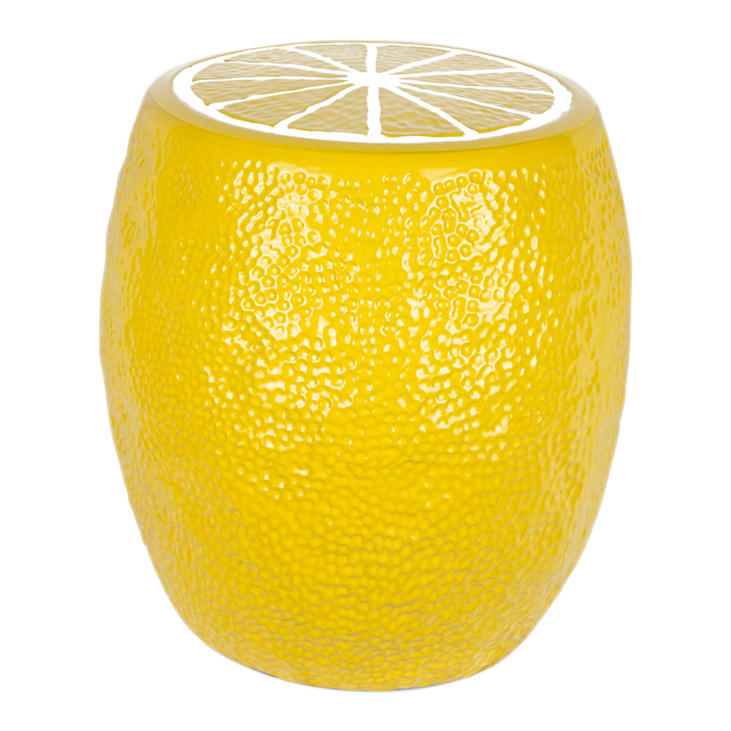 Ceramic garden stool with modern design orange outdoor furniture
