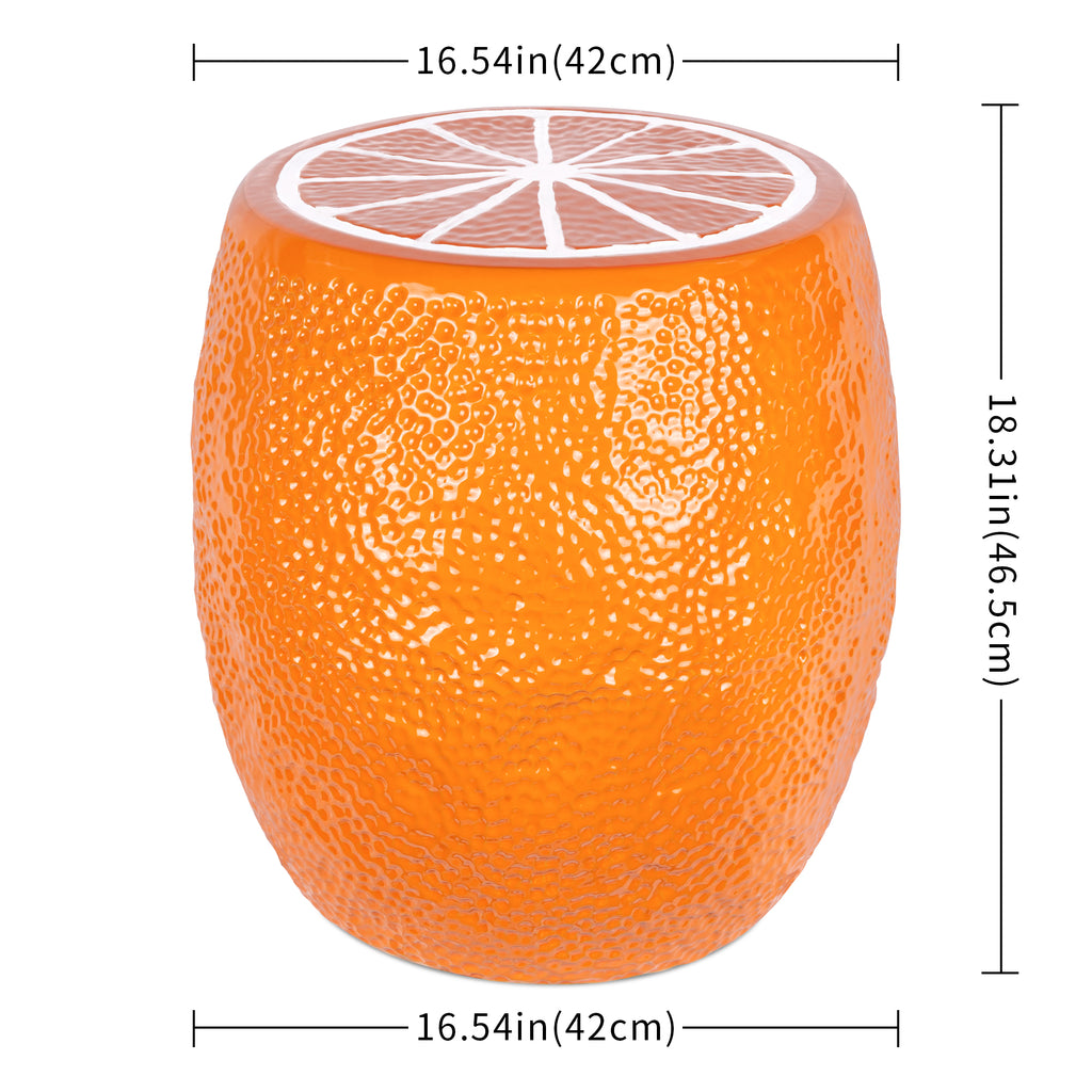 Ceramic garden stool with modern design orange outdoor furniture