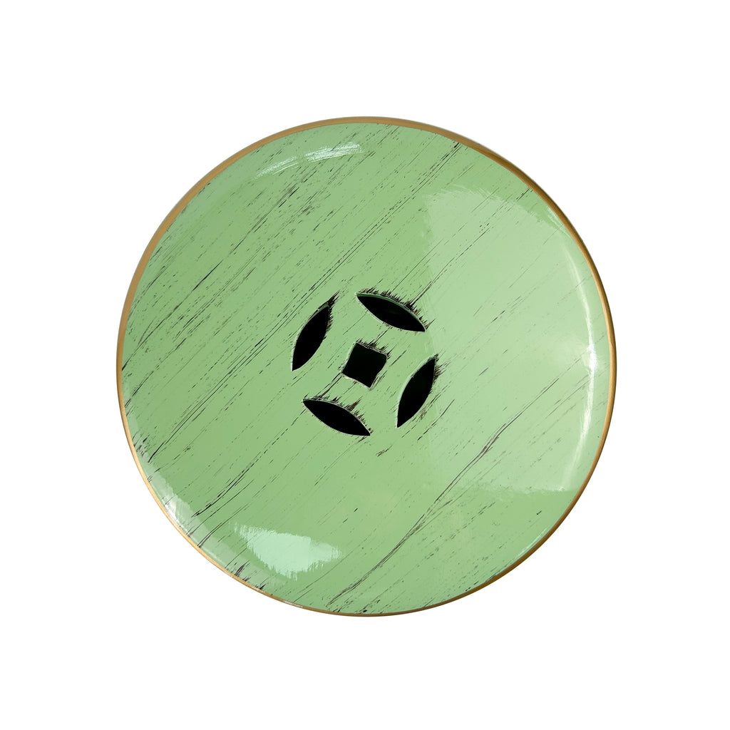 Emerald Peacock Ceramic Drum Stool