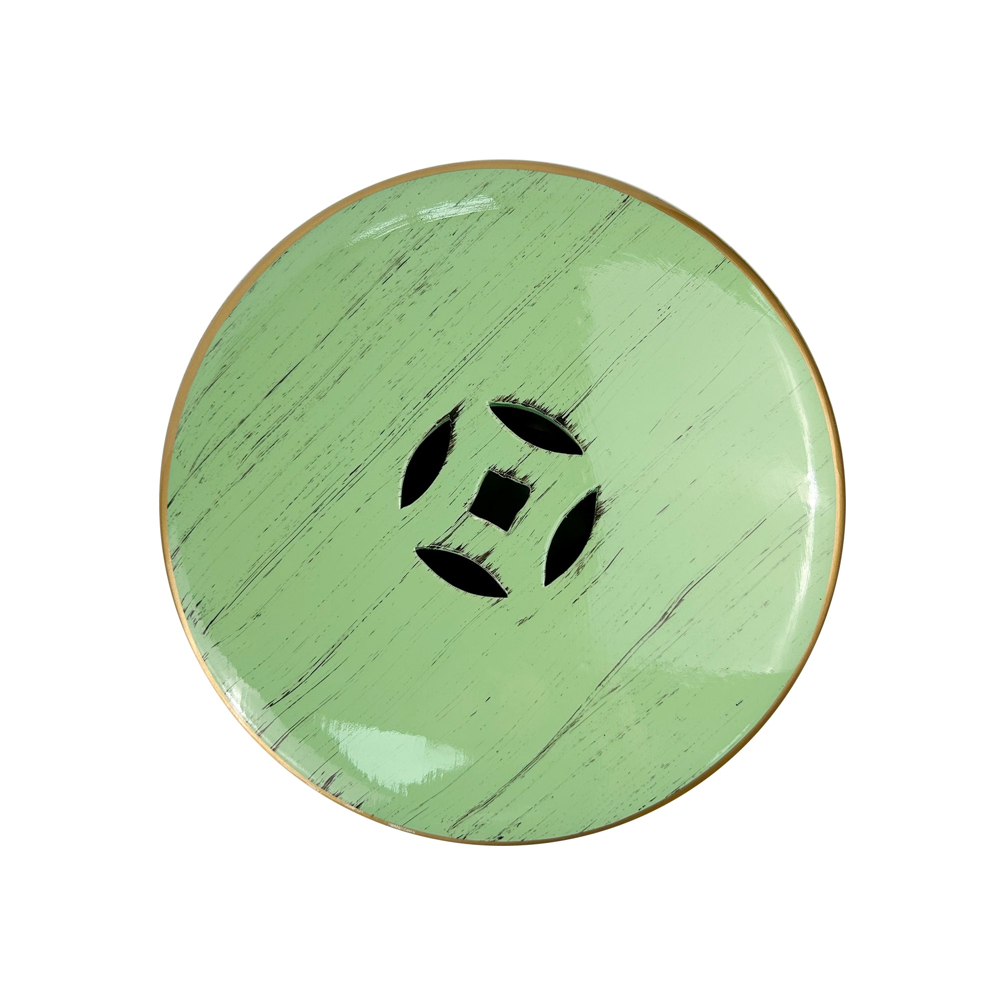 Emerald Peacock Ceramic Drum Stool