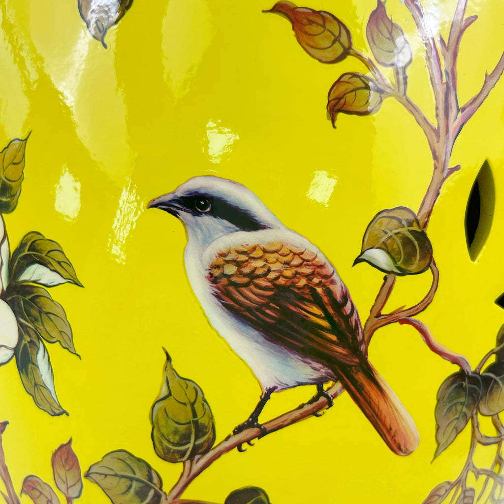 Oriental Floral - Bird Ceramic Drum Stool