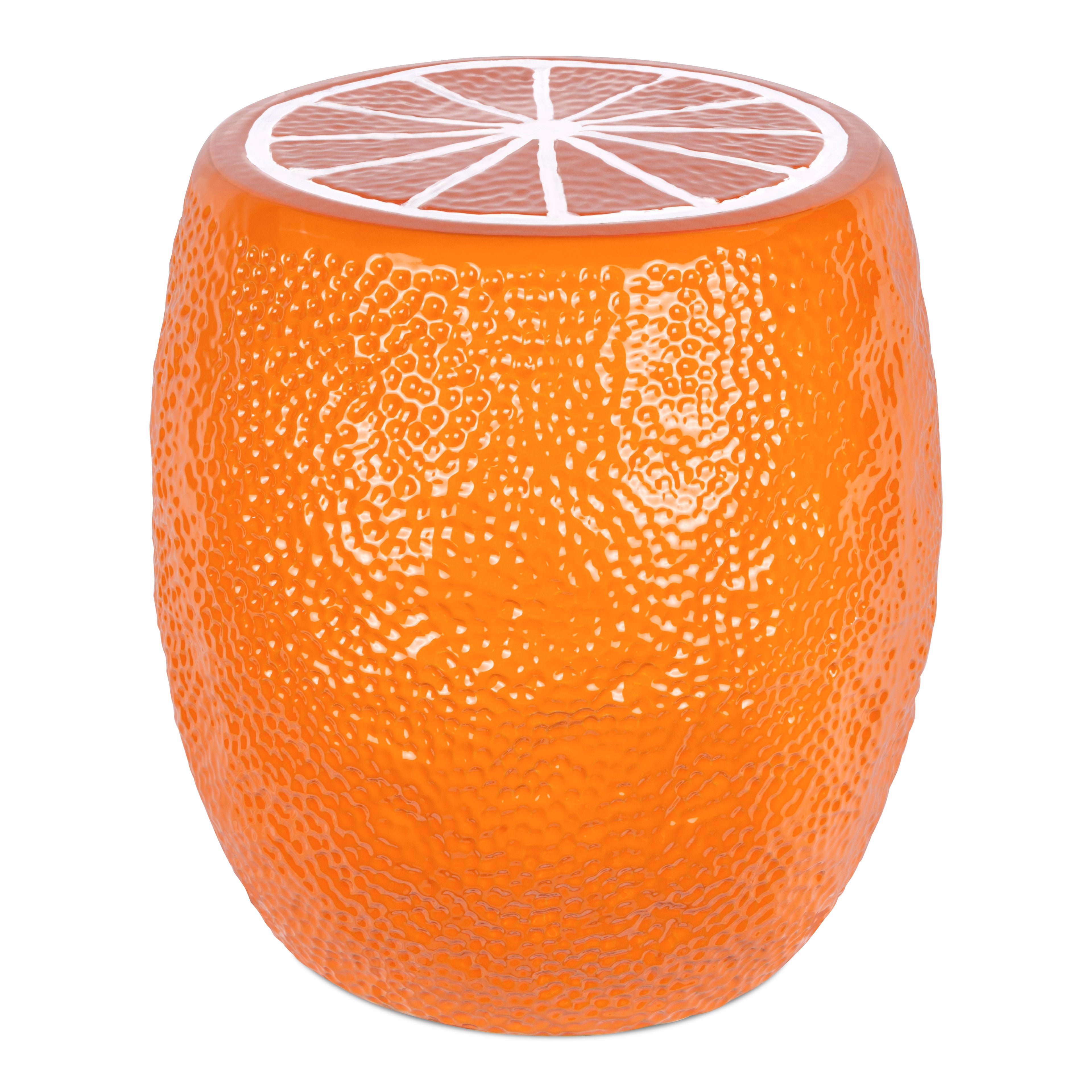 Ceramic garden stool with modern design orange outdoor furniture