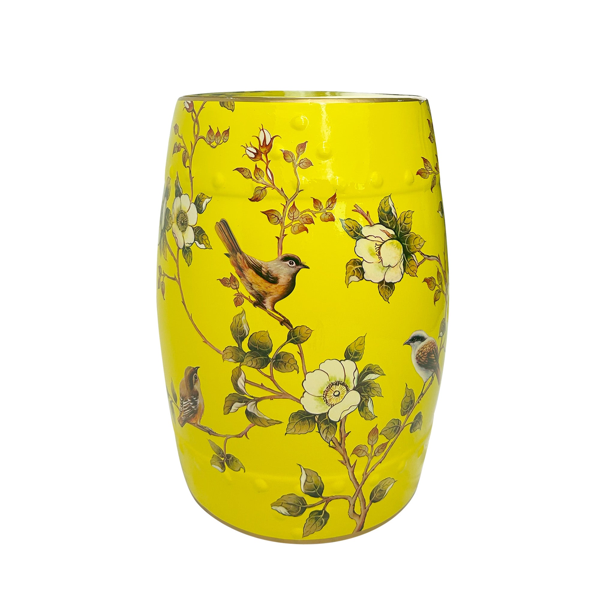 Oriental Floral - Bird Ceramic Drum Stool