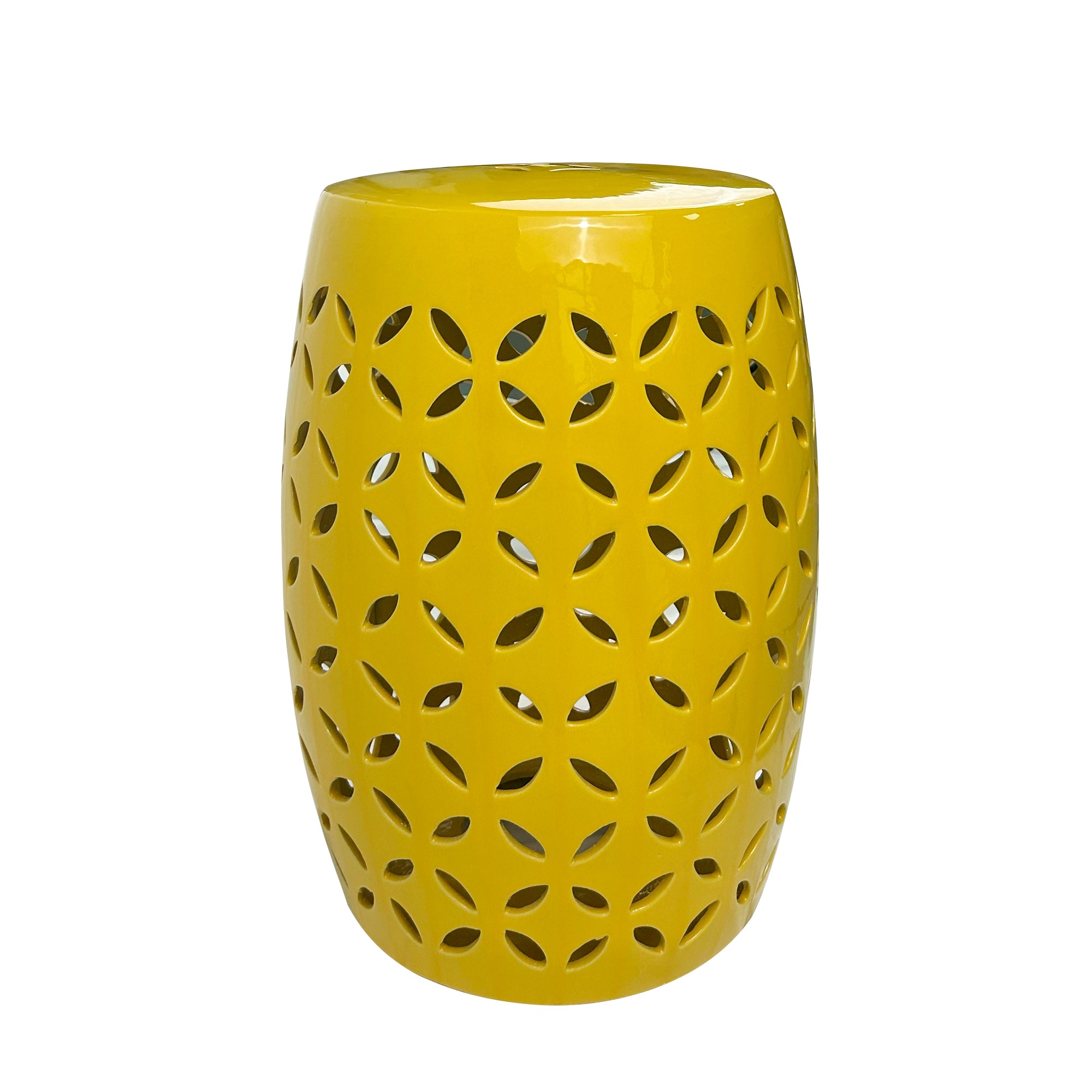 Hollow out tone Ceramic Drum Stool