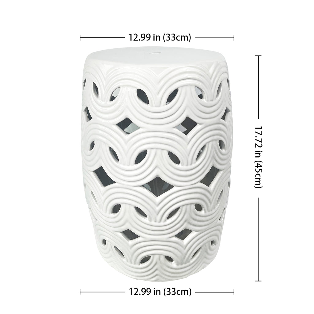 Ceramic garden stool outdoor furniture geometric design modern fashion