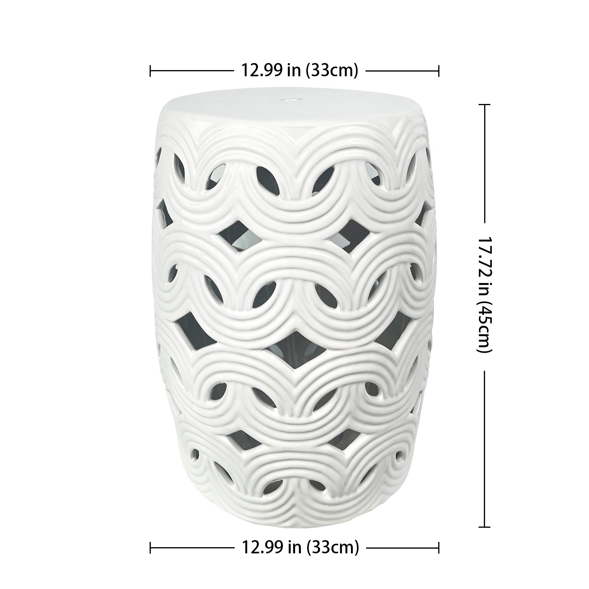Ceramic garden stool outdoor furniture geometric design modern fashion