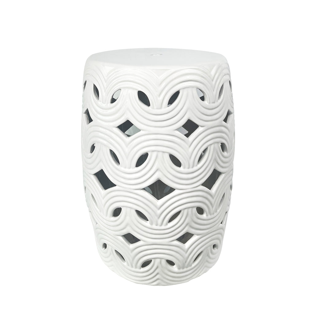 Ceramic garden stool outdoor furniture geometric design modern fashion