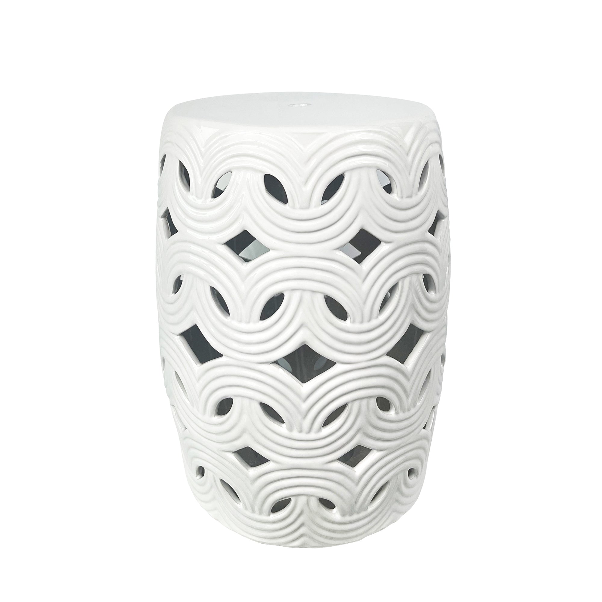 Ceramic garden stool outdoor furniture geometric design modern fashion
