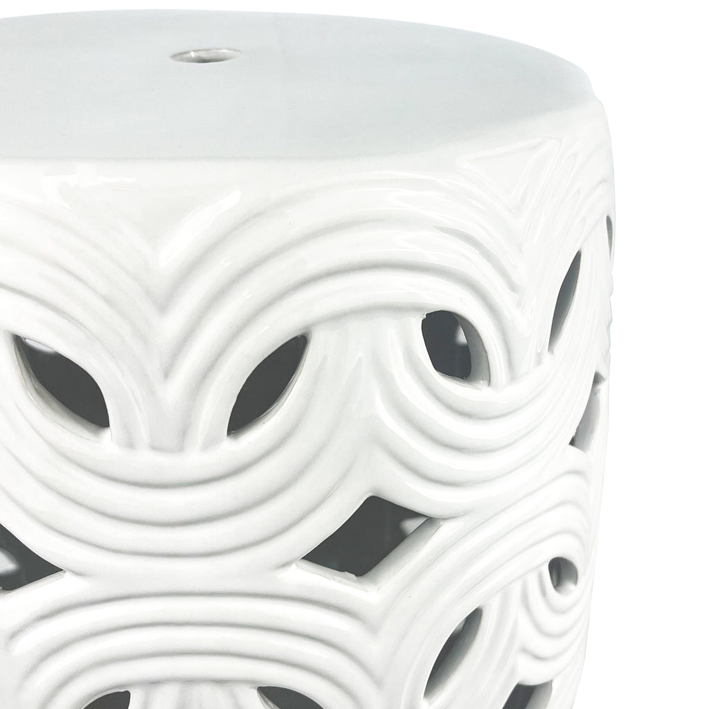 Ceramic garden stool outdoor furniture geometric design modern fashion