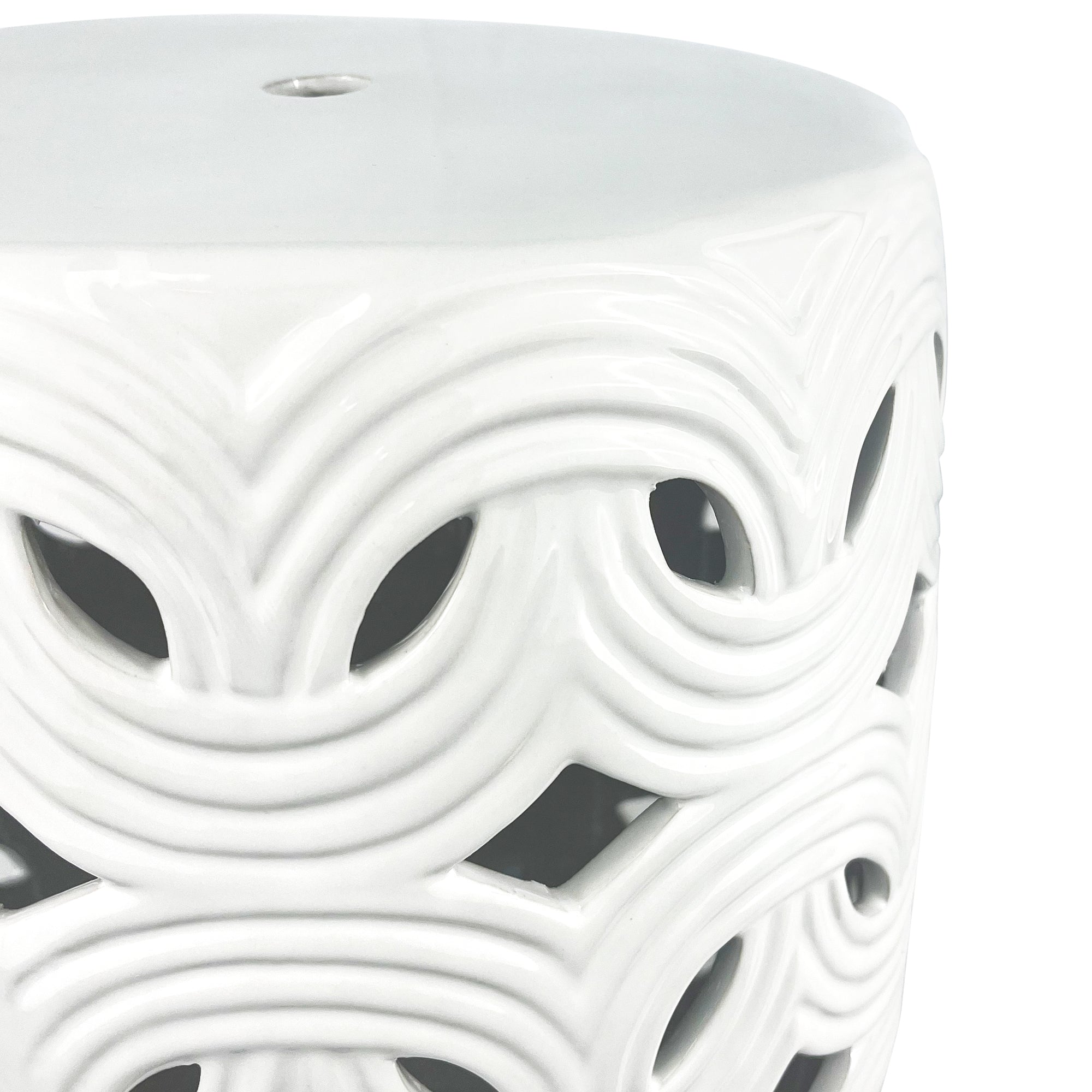Ceramic garden stool outdoor furniture geometric design modern fashion