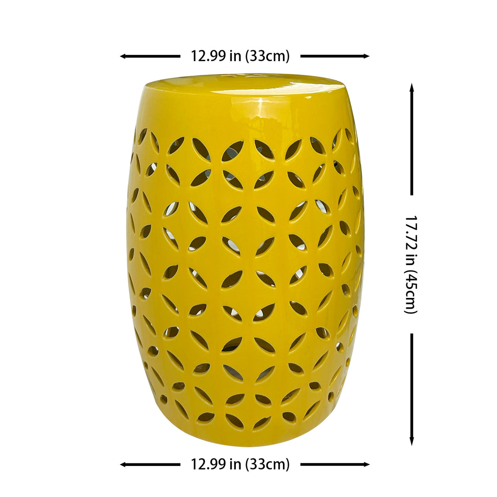 Hollow out tone Ceramic Drum Stool