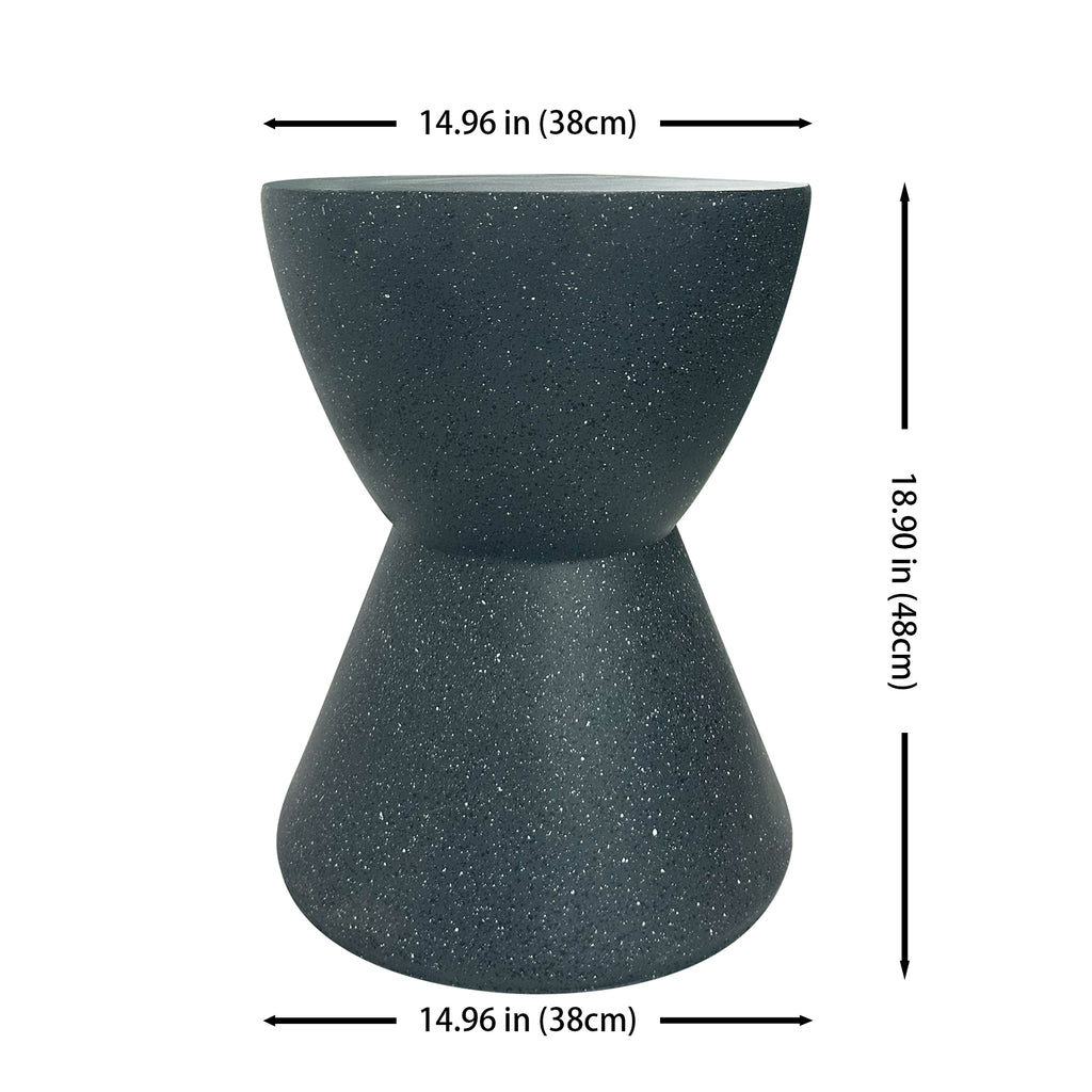 Star - Spotted Black Magnesium Home Decor Stool