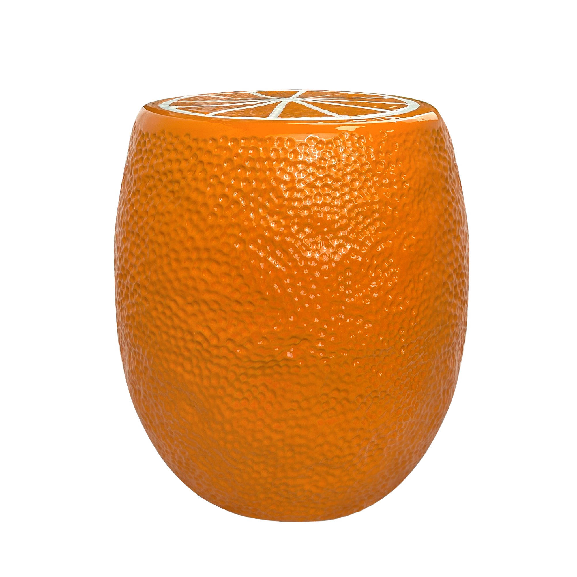 Ceramic garden stool with modern design orange outdoor furniture