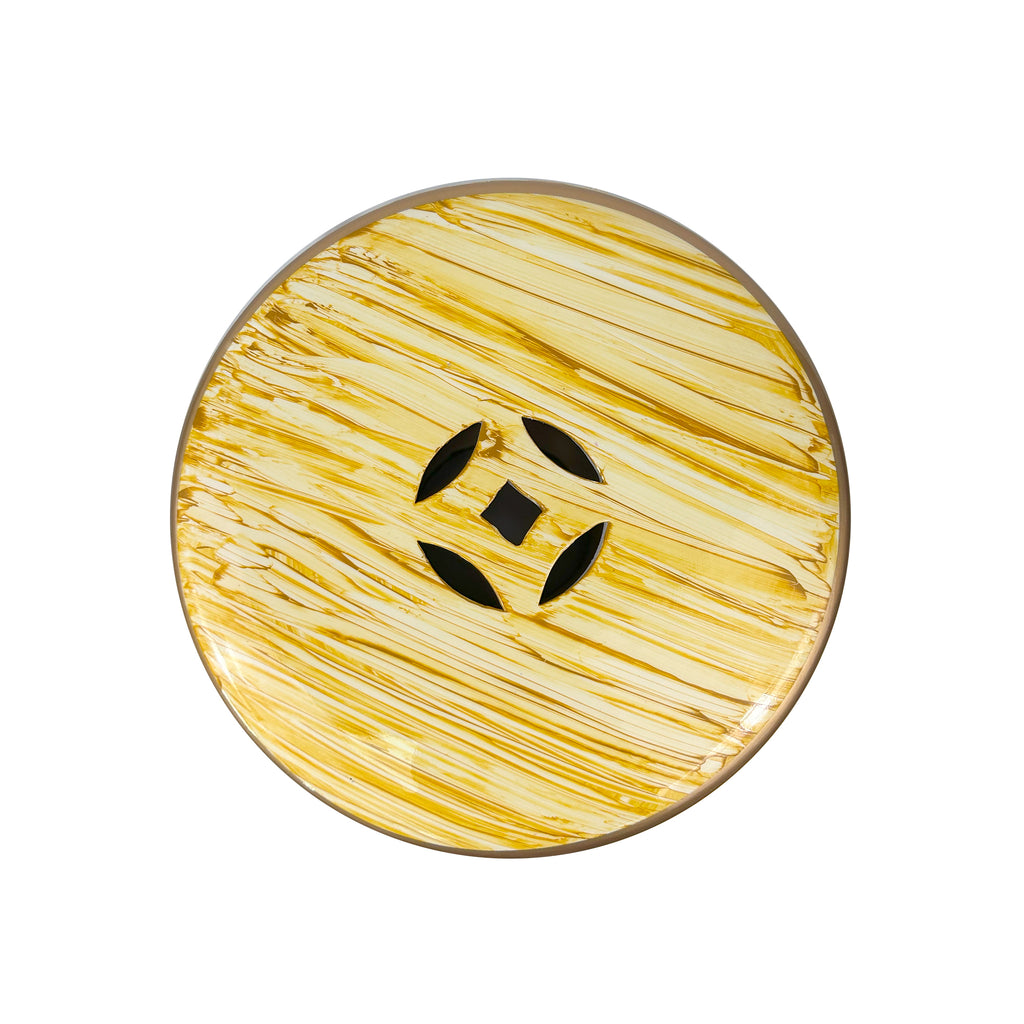 Golden Peacock Ceramic Drum Stool