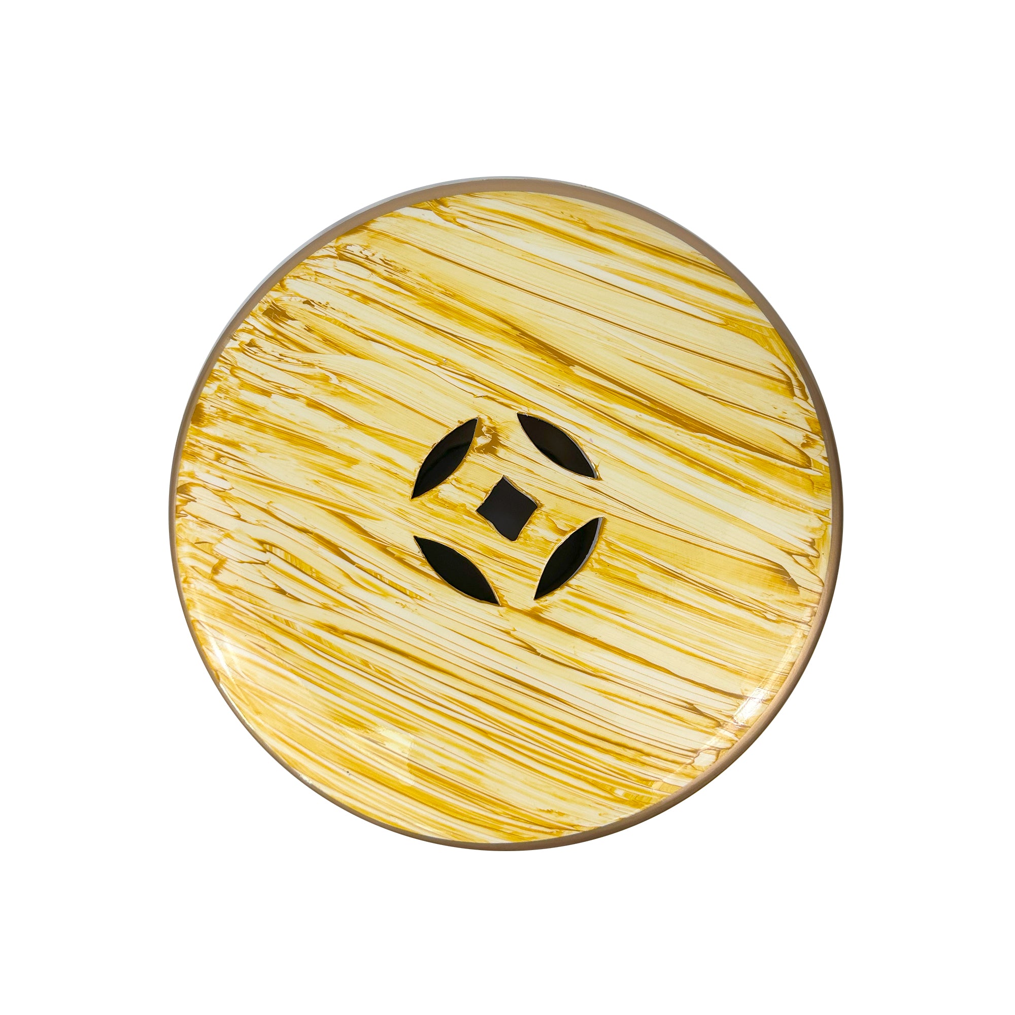 Golden Peacock Ceramic Drum Stool